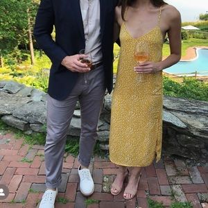 Mustard Yellow Slip Dress - Adjustable Straps